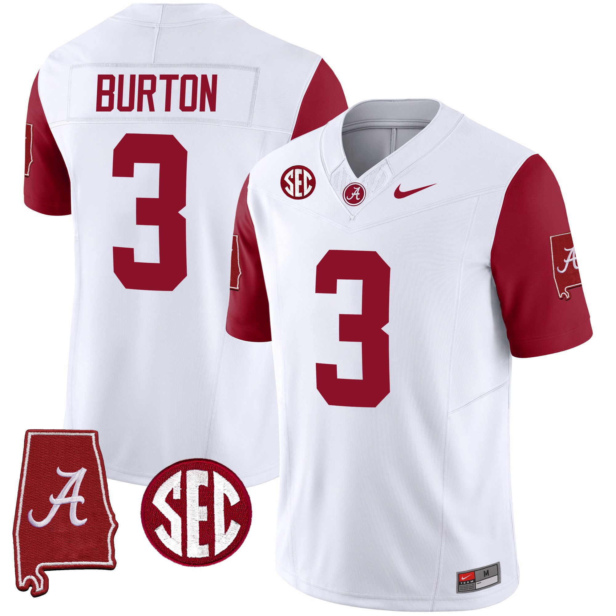 Men Alabama Crimson Tide #3 Burton White 2024 Nike Vapor Limited NCAA Jersey style 2->indianapolis colts->NFL Jersey
